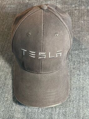 Tesla Embroidered Dad Hat Black Adjustable Cap